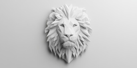 Geometric Lion Head Art for Modern Spaces