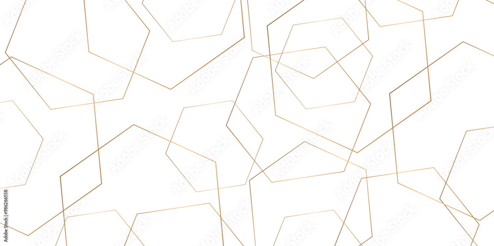 Poster Modern simple style seamless pattern with hexagonal graphic design. Geometric art deco texture mosaic white background. abstract molecular structures in technology, wallpaper background, vector.	