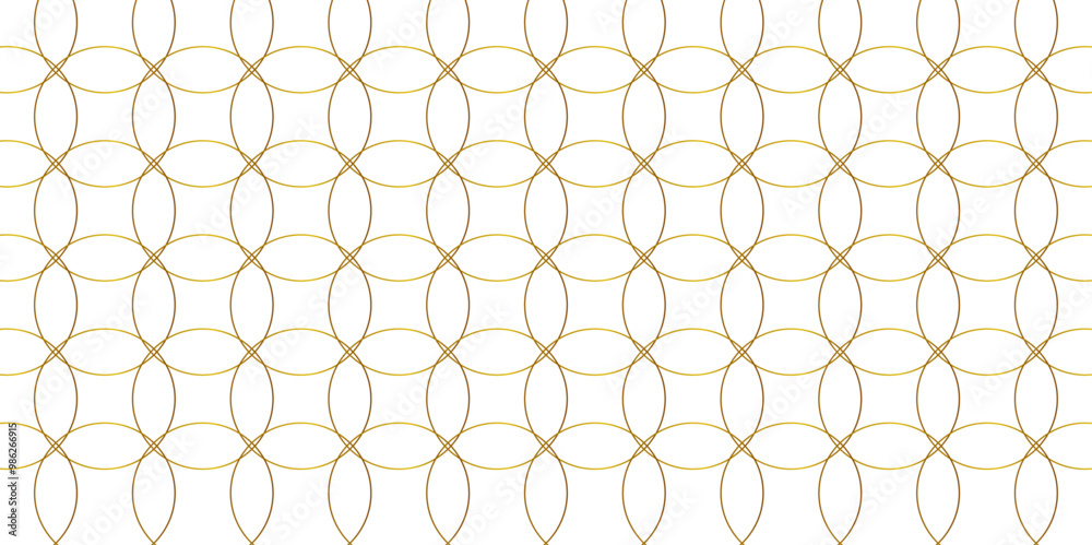 Aufkleber Abstract background golden circle stock line background. abstract artistic of geometric background Gold circles abstract seamless vector pattern. Minimal style white website banner, decoration Vector.