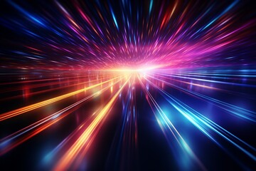 Obraz premium Colorful lights in tunnel streaks background image