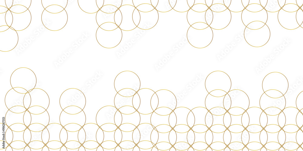 Aufkleber Abstract background golden circle stock line background. abstract artistic of geometric background Gold circles abstract seamless vector pattern. Minimal style white website banner, decoration Vector.