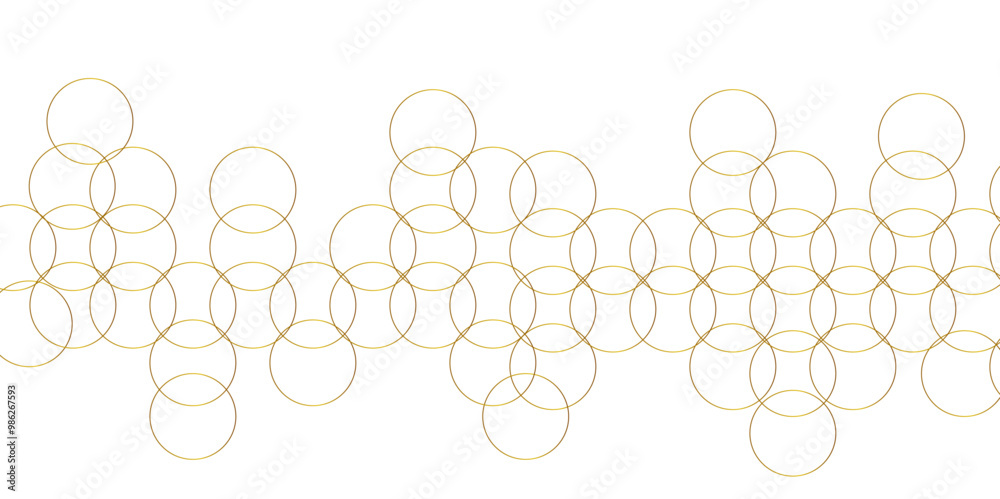 Aufkleber Abstract background golden circle stock line background. abstract artistic of geometric background Gold circles abstract seamless vector pattern. Minimal style white website banner, decoration Vector.