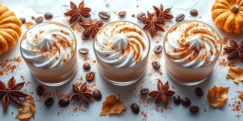 hot coffee with pumpkin spice design for a warm autumn/ winter - ai generated