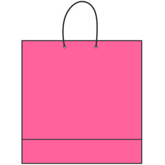 pink shopping bag cartoon illustration