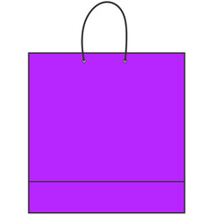 purple shopping bag cartoon illustration