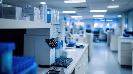 Obraz premium A clean and organized lab with advanced technology and equipment designed for precision analysis