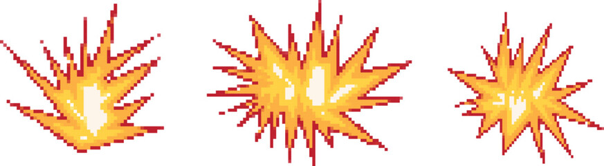Comic boom,blast, explosion pixel art, vector ieps10 © JunnU studio