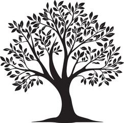 Obraz premium Tree coloring pages, Tree outline silhouette vector, Oak tree coloring page 