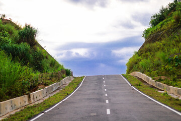 Mountain road at Khagrachari in Chattogram province, Bangladesh.