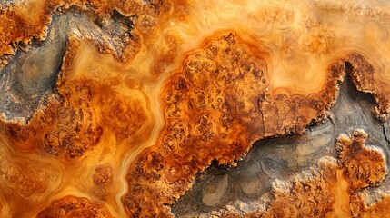 Obraz premium A background and wallpaper of wood with a brown and black pattern. The wood is carved and has a rough texture. The image has a moody and mysterious feel to it