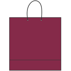 maroon shopping bag cartoon illustration