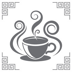 Minimalist coffee cup silhouette style vector art 