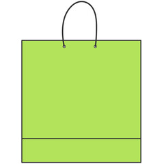 light green shopping bag cartoon illustration