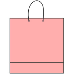 light pink shopping bag cartoon illustration
