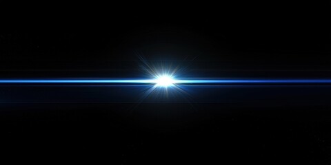 Fototapeta premium Blue light flare on black