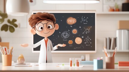 Teacher using animation to explain biology concepts, visual and engaging learning