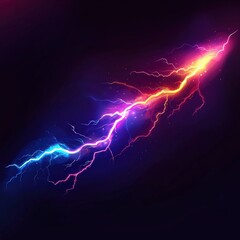 Dual-colored lightning strike