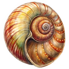 Polydices didyma moon snail (gastropod mollusk) shell, side view against a white background