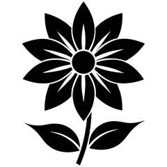 Flower icon black silhouette style vector art