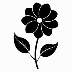 Flower icon black silhouette style vector art