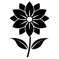 Flower icon black silhouette style vector art