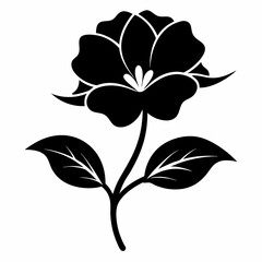 Flower icon black silhouette style vector art