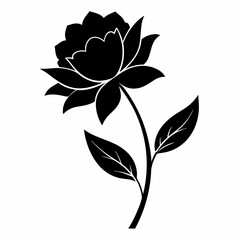 Flower icon black silhouette style vector art