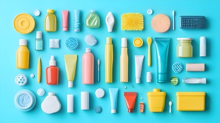 Fototapeta premium Household Products Containing Microplastic: An Informative Infographic on Pollution Awareness