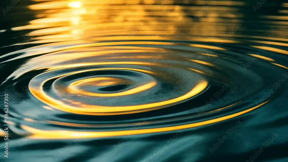 Poster a large circular splash of water with a yellowish tint