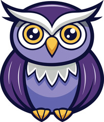 Colorful Owl vector art icon illustration, owl animal graphics with no background design, owl icon and logo.