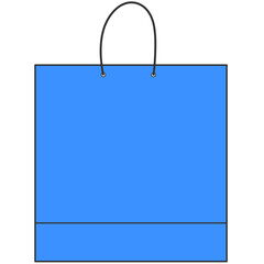 basic blue shopping bag cartoon illustration