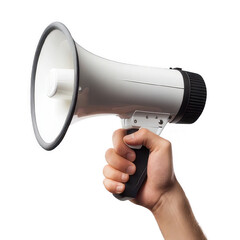 Male hand holding a megaphone 