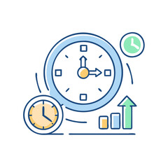 Clock icon, symbol of time and planning, minimalist style