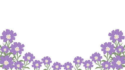 Abstract banner frame background. purple flowers background vector illustration,Blossom plants, branches,art print for beauty, fashion and natural products,card,paper,present, event,slide,banner.