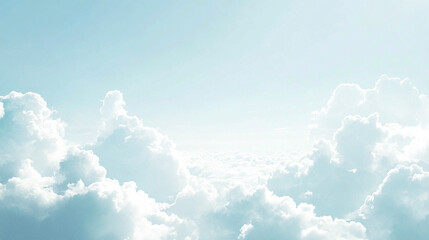 Blue sky and clouds seamless vector background.