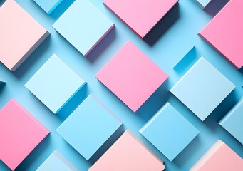 Abstract Geometric Shapes with Pastel Colors Minimalist Background
