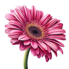 pink gerbera daisy isolated on transparent background Generative Ai.

