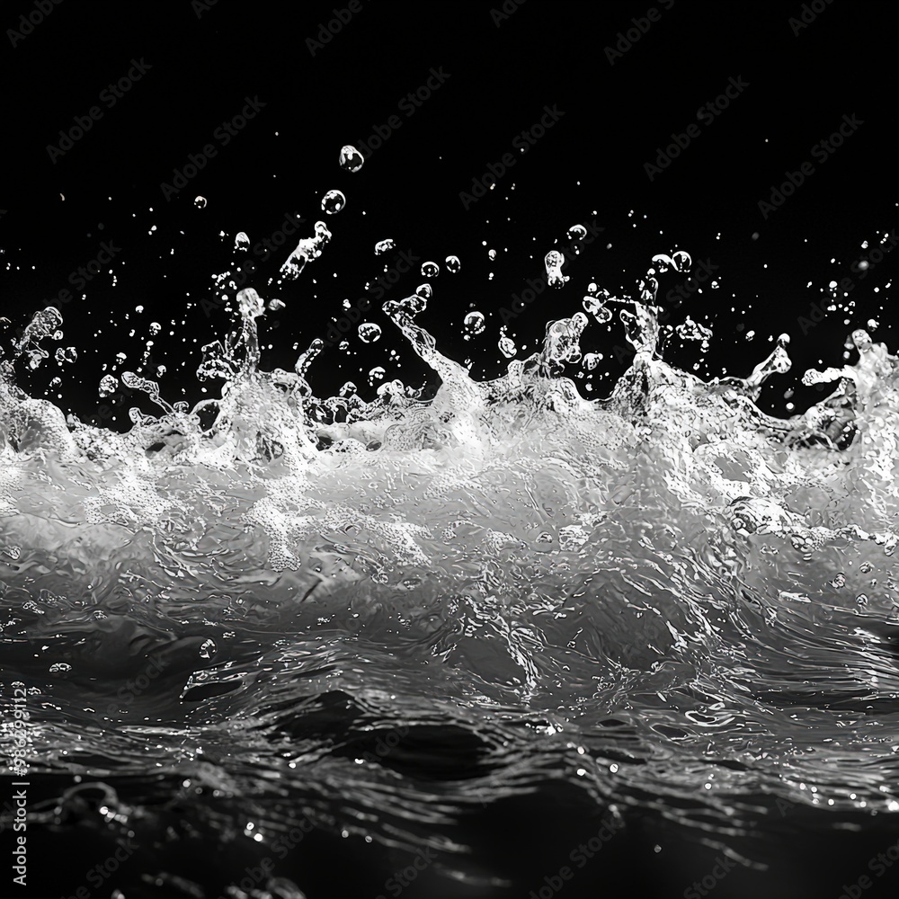 Poster water splash on black