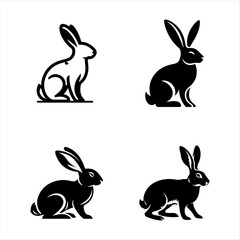 Rabbit silhouette vector