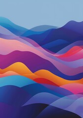Abstract Colorful Mountains Wallpaper