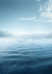 Obraz premium Blue Ocean Waves and White Clouds