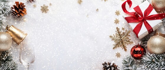 Merry Christmas and Happy New Year Holiday background. Xmas banner and web poster. Festive Greeting card