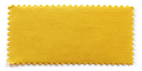 Yellow fabric swatch samples isolated on white background, perfect for design projects or fashion inspiration