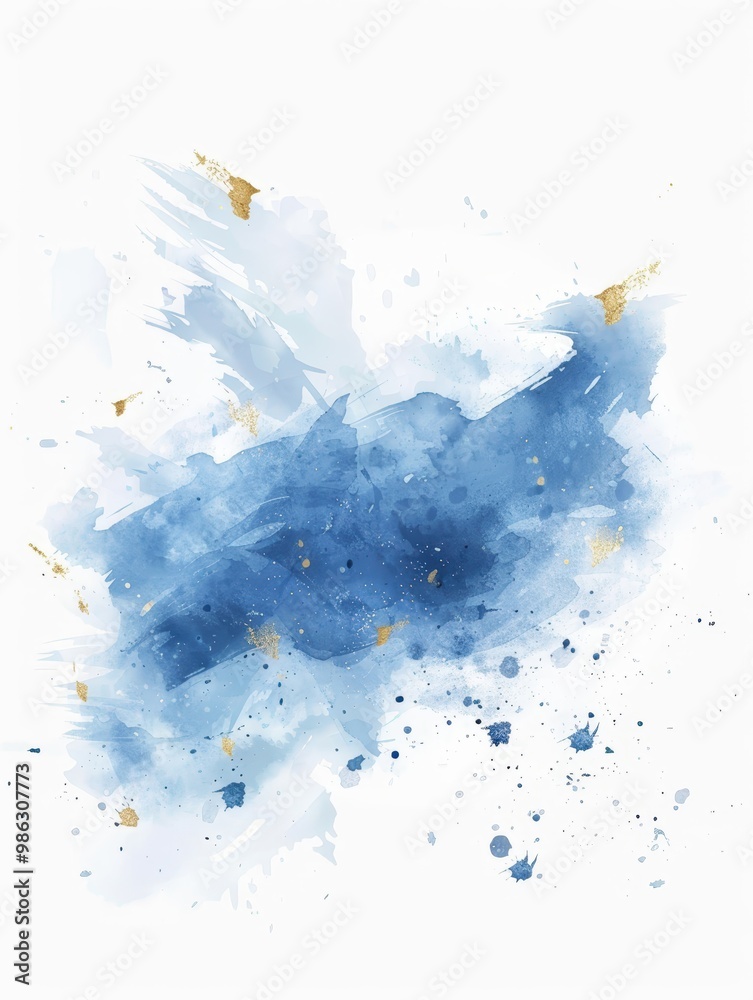 Poster abstract blue & gold art