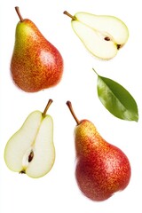 Fresh pear fruit isolated over white background