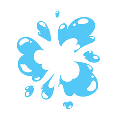 小さくてシンプルな水の爆発のエフェクトのイラスト素材