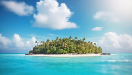 Tropical island travel background 