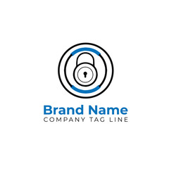 Digital data system security logo design vector