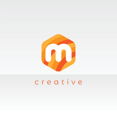 Abstract letter M logotype. Modern logo idea sign. Universal emblem vector icon with eps file.