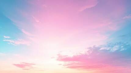 Obraz premium Beautiful pastel sky at twilight with light pink and blue hues mixing together